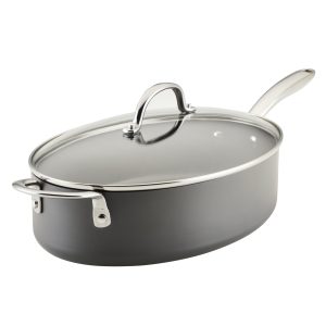 5-Quart Professional Hard Anodized Nonstick Oval Saut?? Pan with Lid