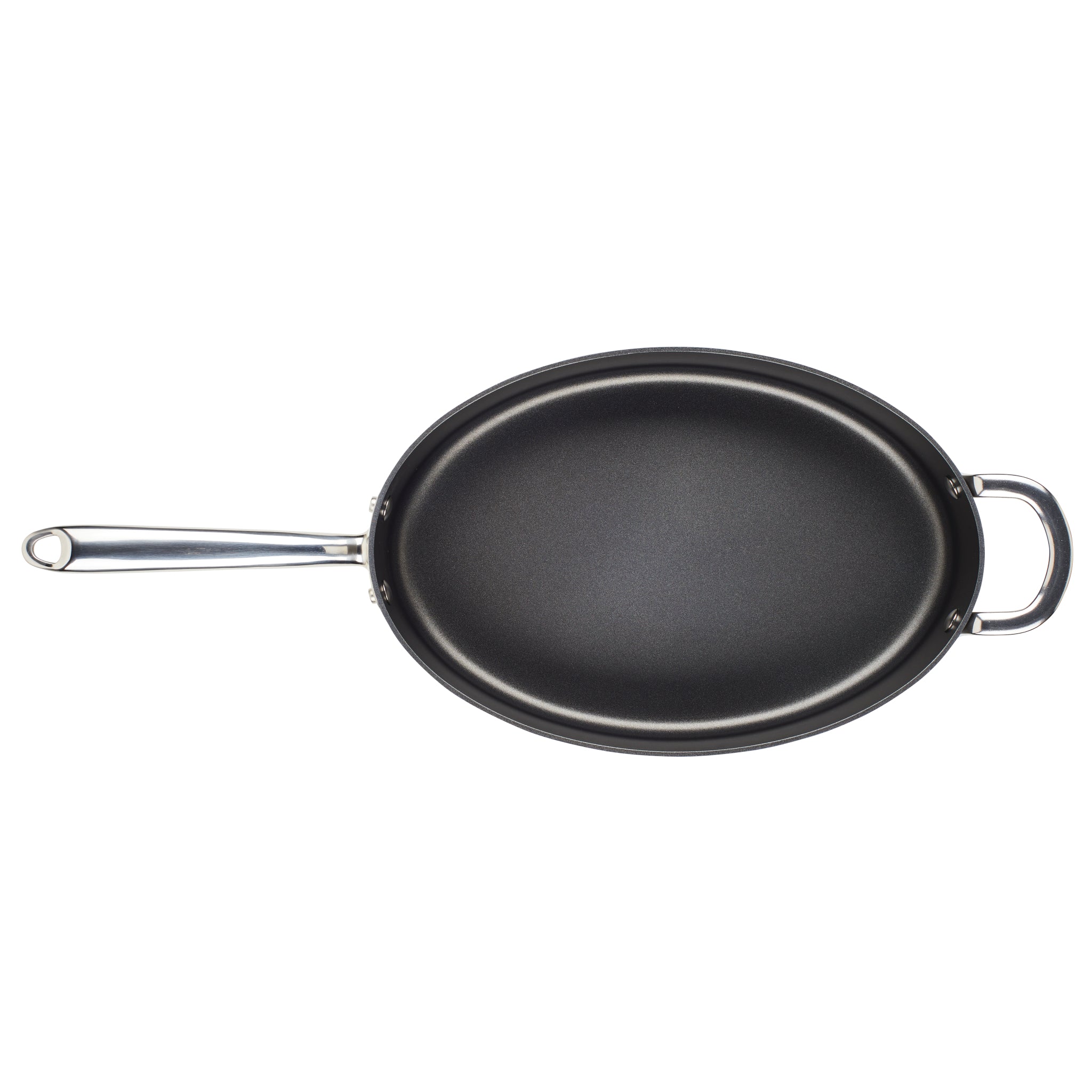 5-Quart Professional Hard Anodized Nonstick Oval Saut?? Pan with Lid - Image 2