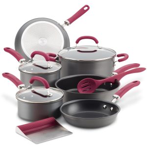 11-Piece Create Delicious Hard Anodized Nonstick Induction Cookware Set